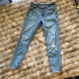 Kensie Light Blue Distressed Skinny Jeans